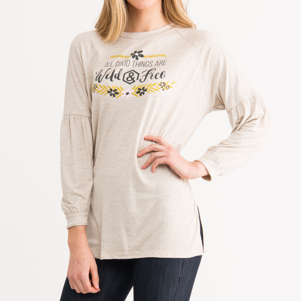 Raglan Long Sleeve Tee Wild & Free Graphic